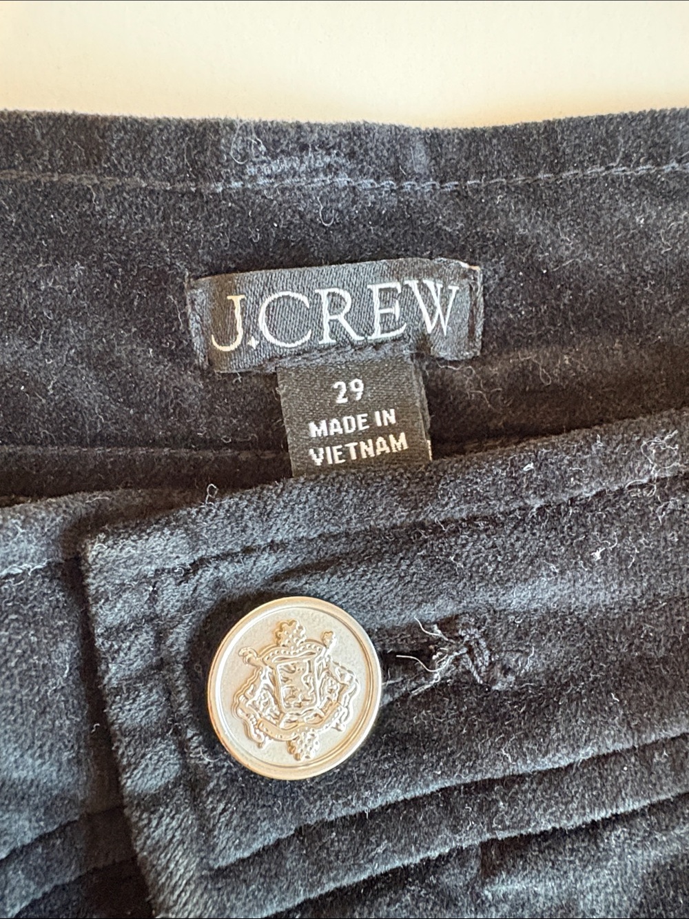J. Crew Sailor Velvet High Rise Relaxed Wide Leg Trouser Pant Preppy Black 29 - Picture 9 of 10